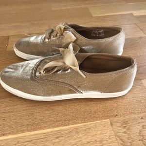 Keds Gold mesh ribbon laces